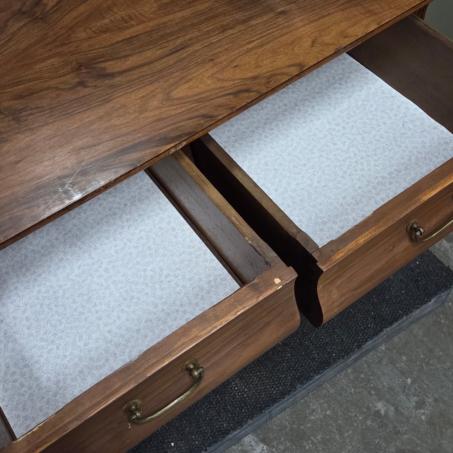 Antique Black Walnut Dresser With Mirror