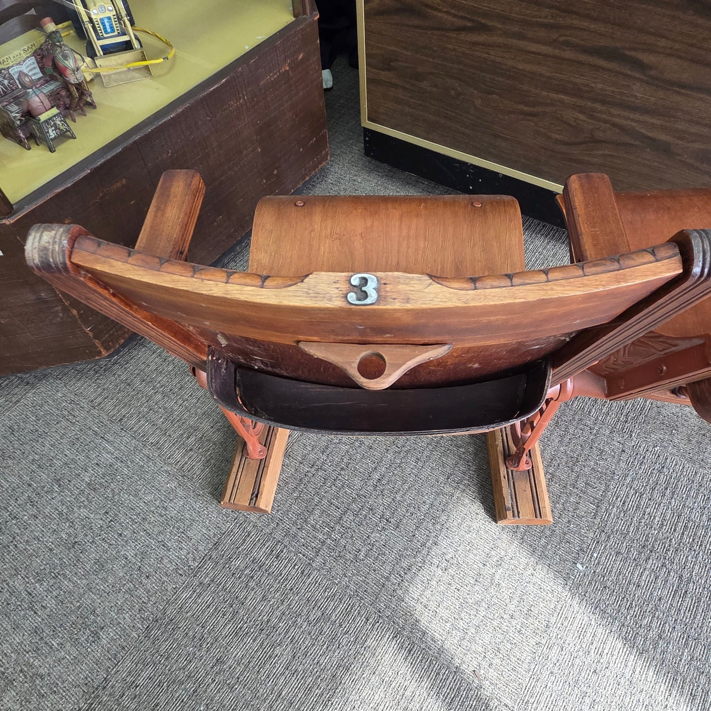 Antique Theater Seats Cast Iron & Wood
