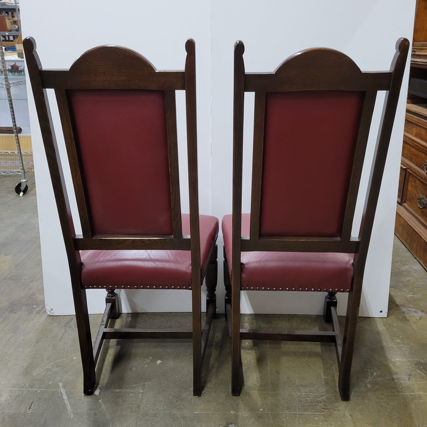 Gothic Revival Hand-Carved Oak Dining Table & 6 Chairs