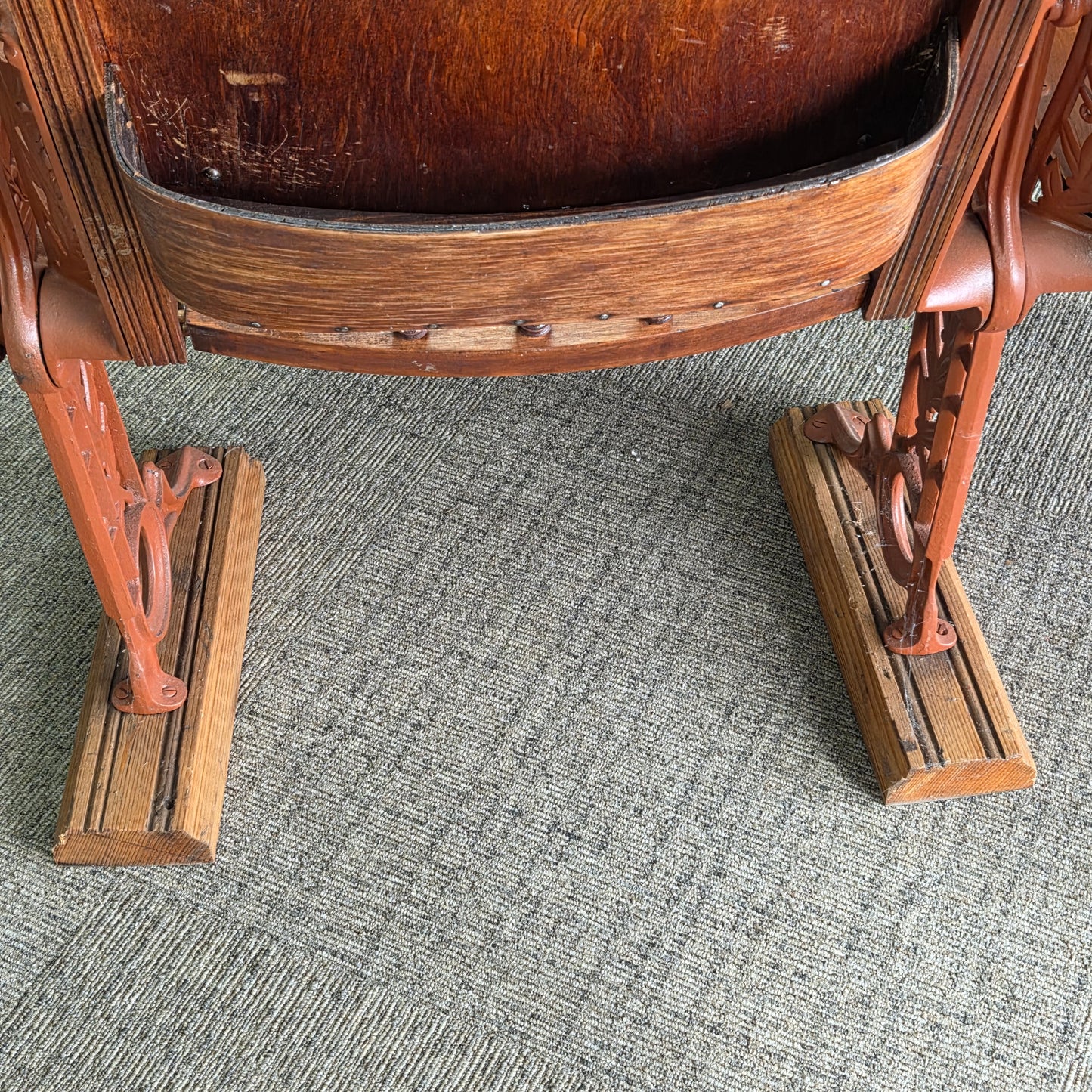 Antique Theater Seats Cast Iron & Wood