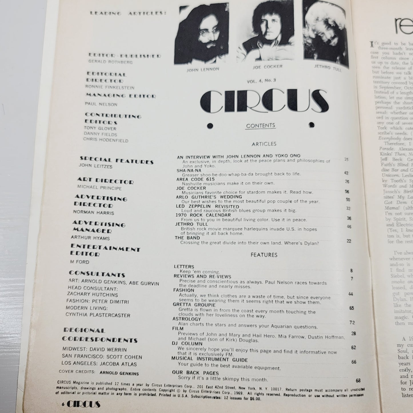CIRCUS Magazine December 1969 John & Yoko Reveal Plans World Peace Conference