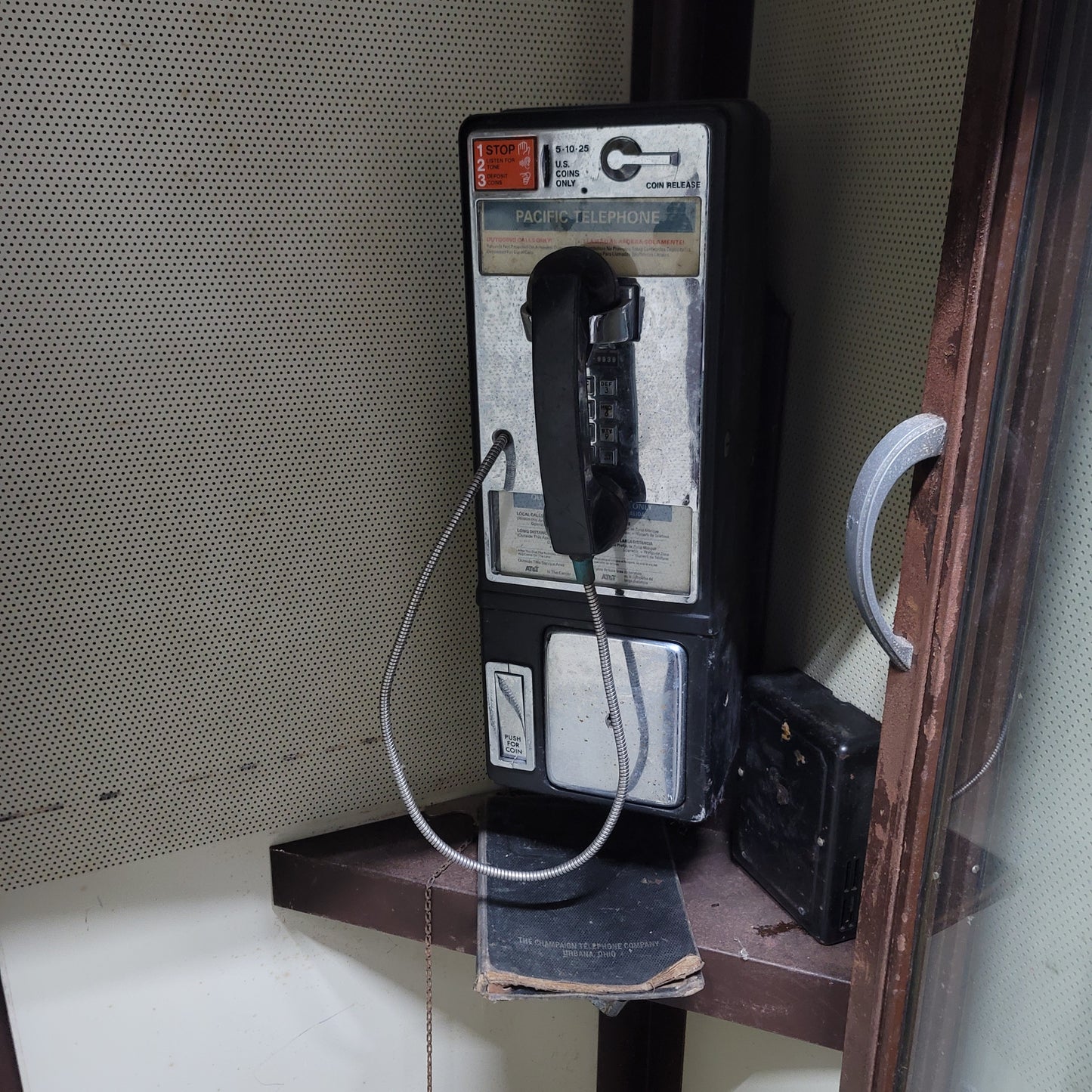 Vintage Sherron Acoustic Metal Telephone Booth w/ Payphone