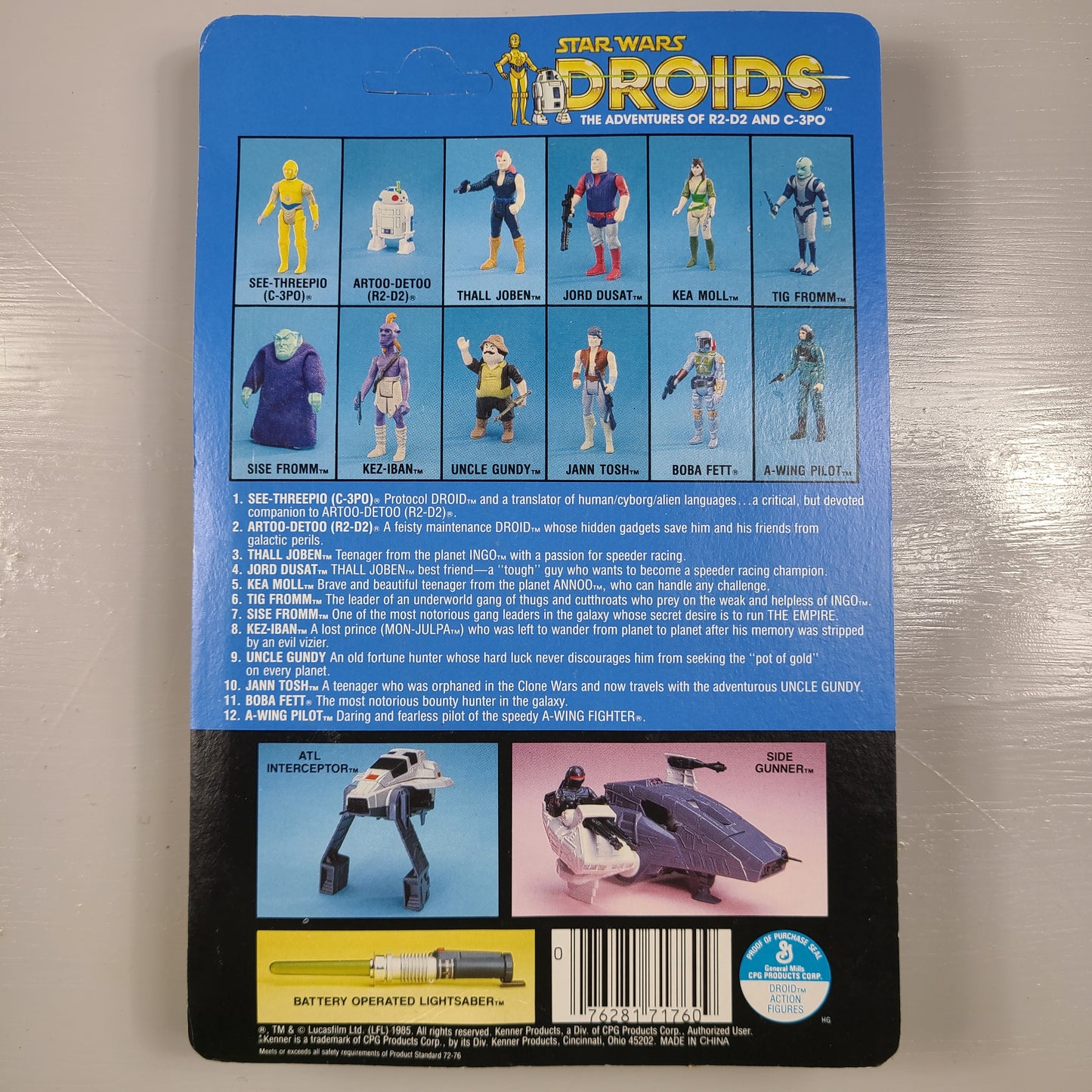 Jord Dusat Droids TV Action Figure Sealed Un-punched 1985 Kenner Star Wars