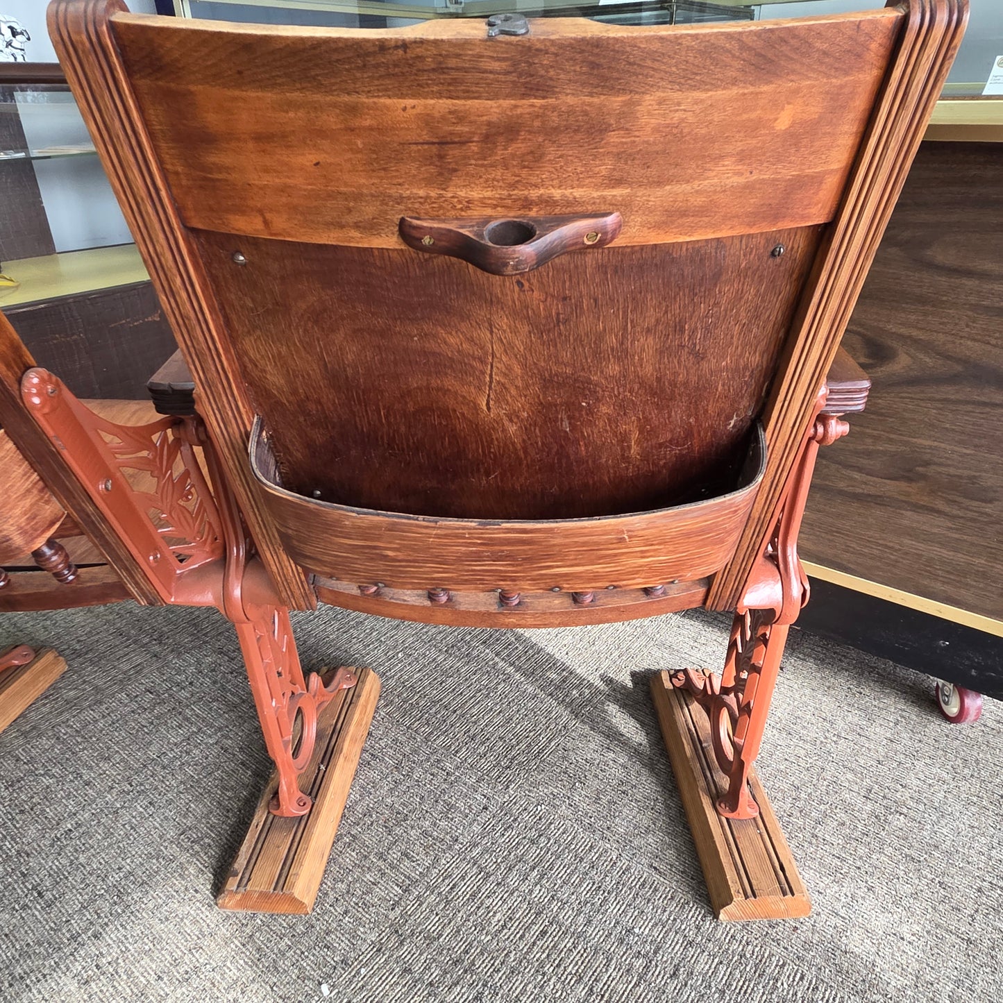 Antique Theater Seats Cast Iron & Wood