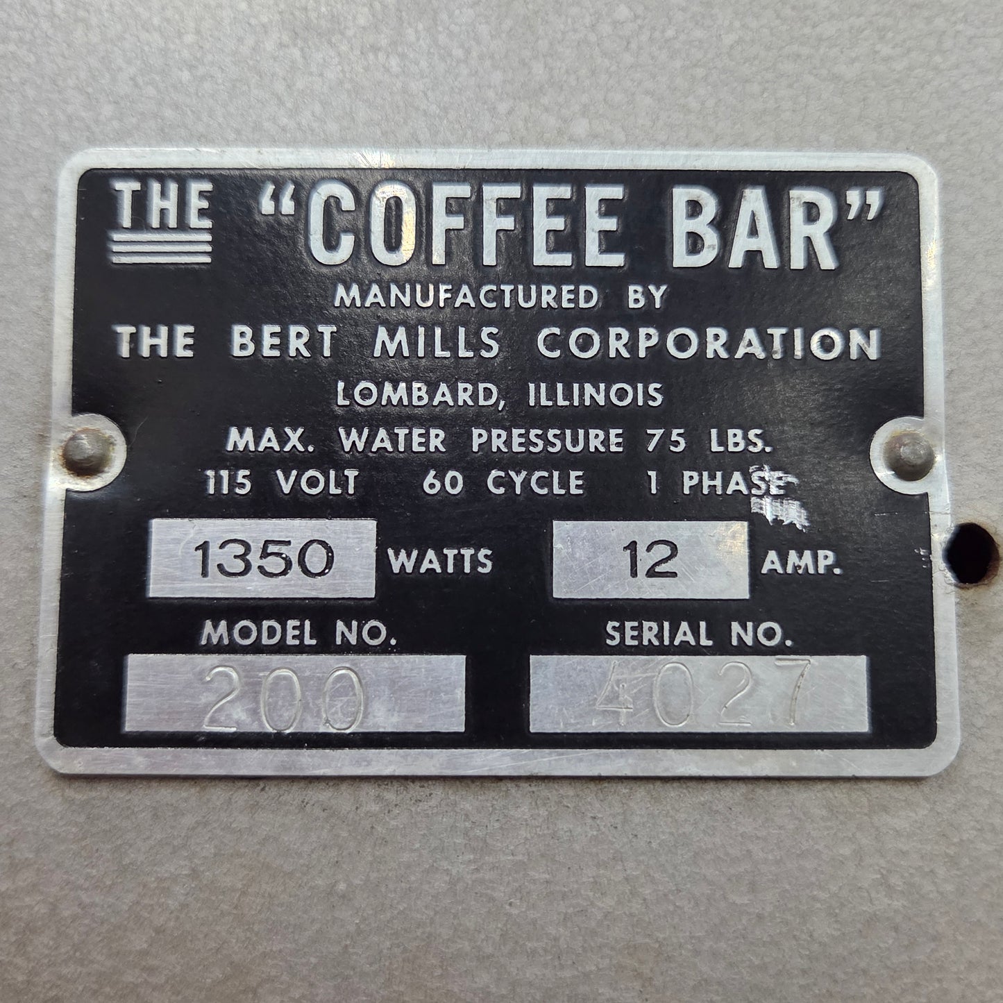 Mills Coffee Bar Model 200 Vending Machine