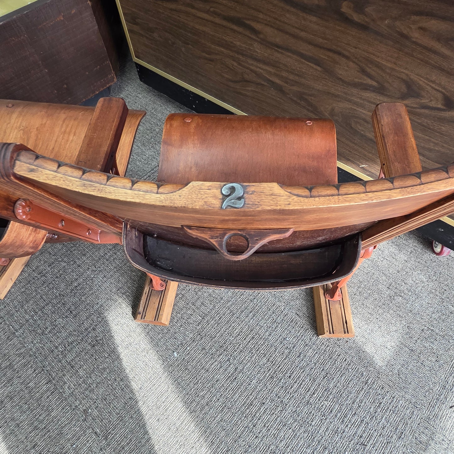Antique Theater Seats Cast Iron & Wood