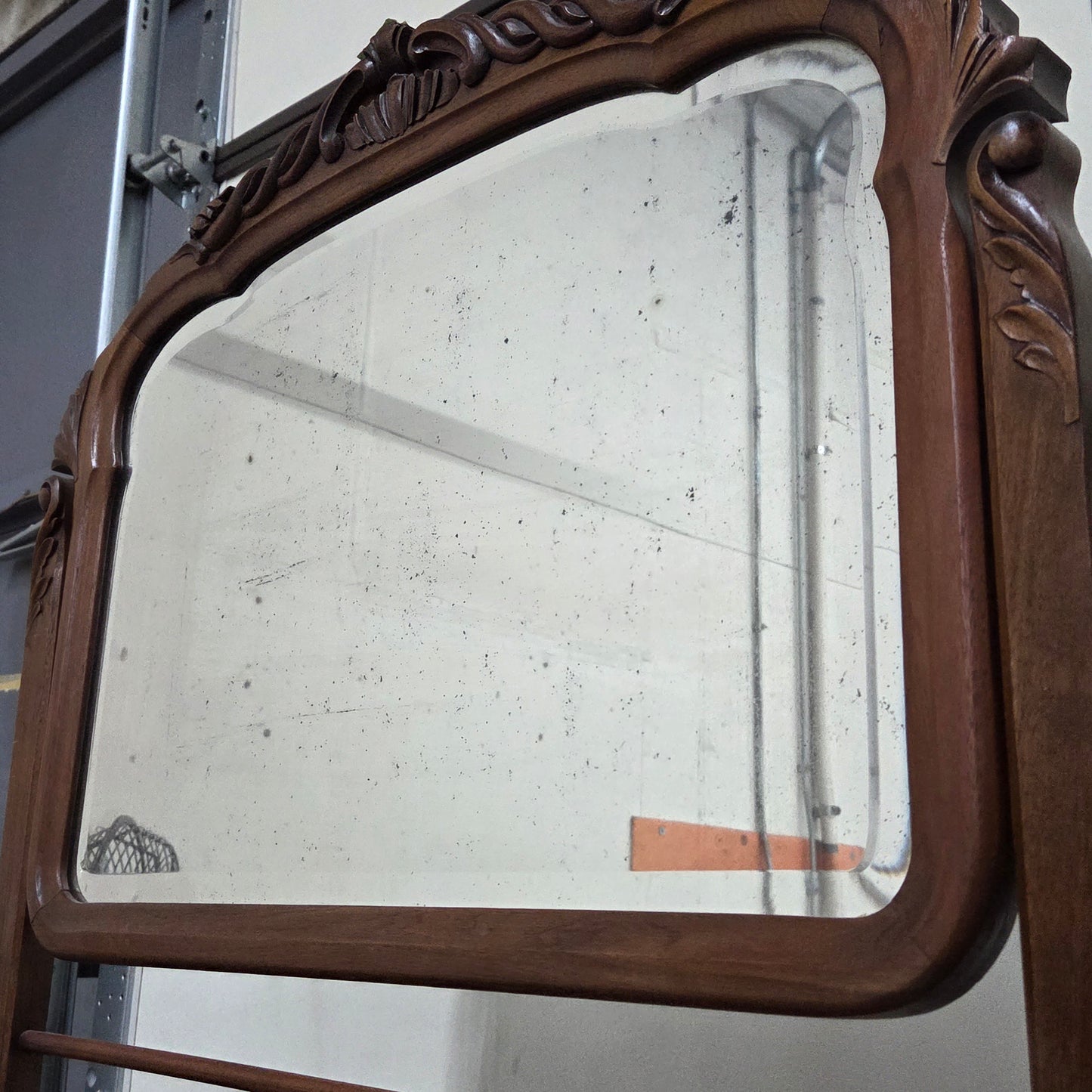 Antique Black Walnut Dresser With Mirror