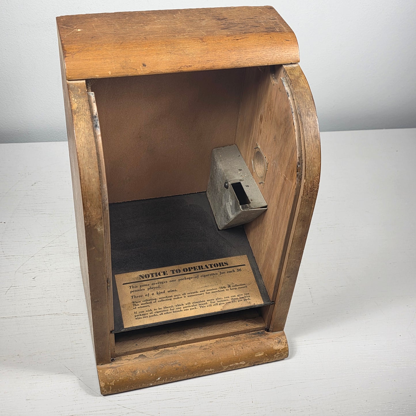 1941 Victor “Roll a Pack” 1¢ Wooden Cigarette Trade Stimulator