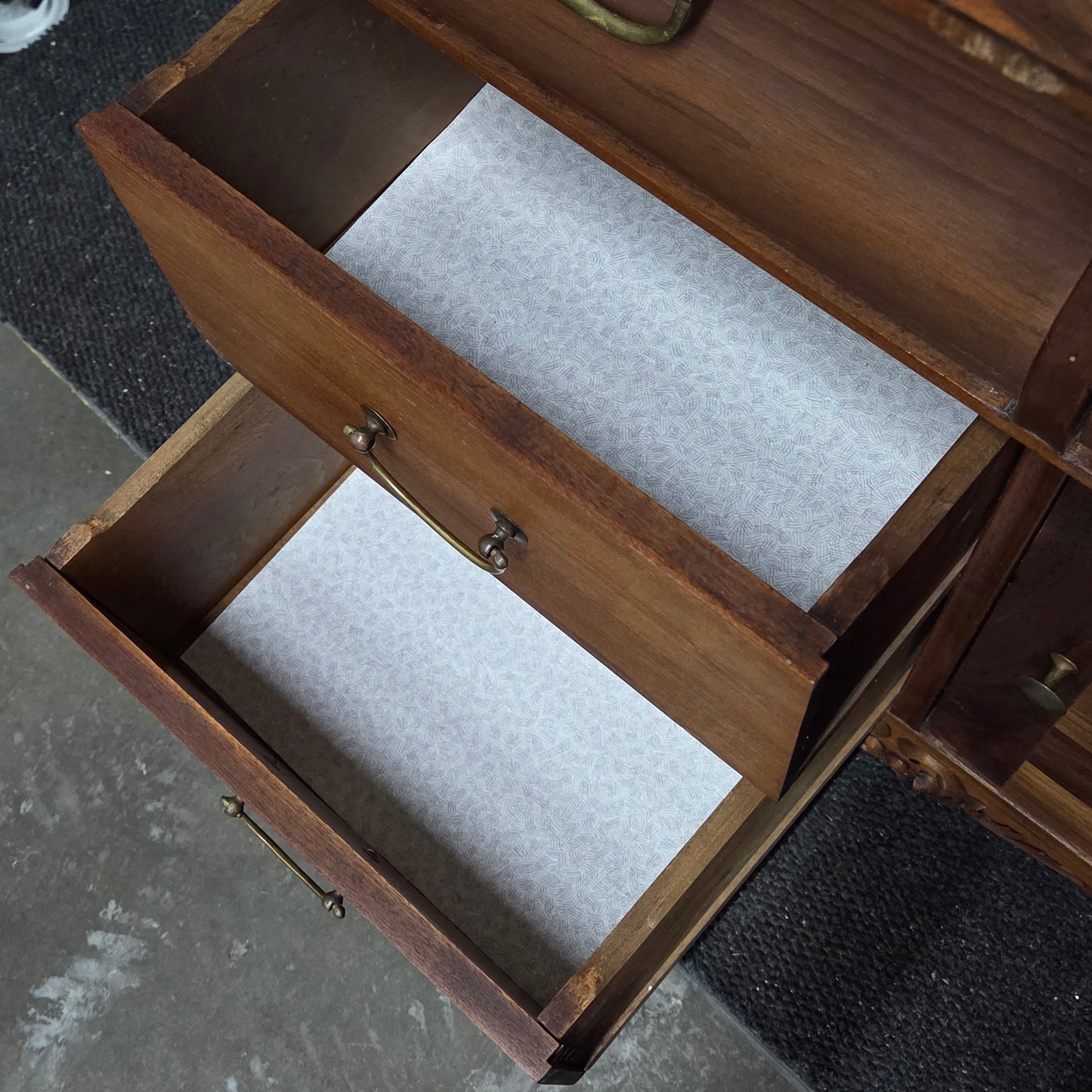 Antique Black Walnut Dresser With Mirror