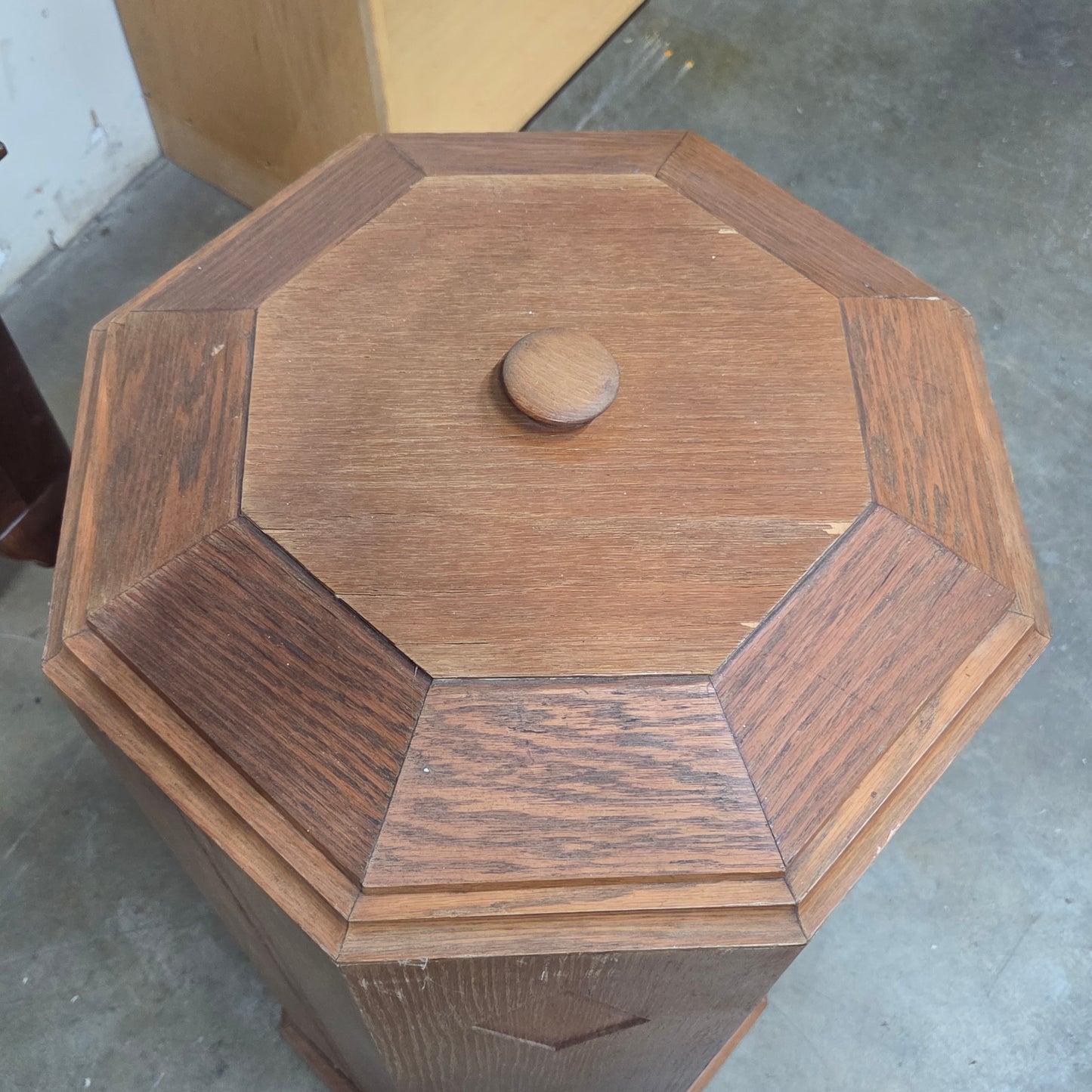Octagonal Oak Baptismal Font