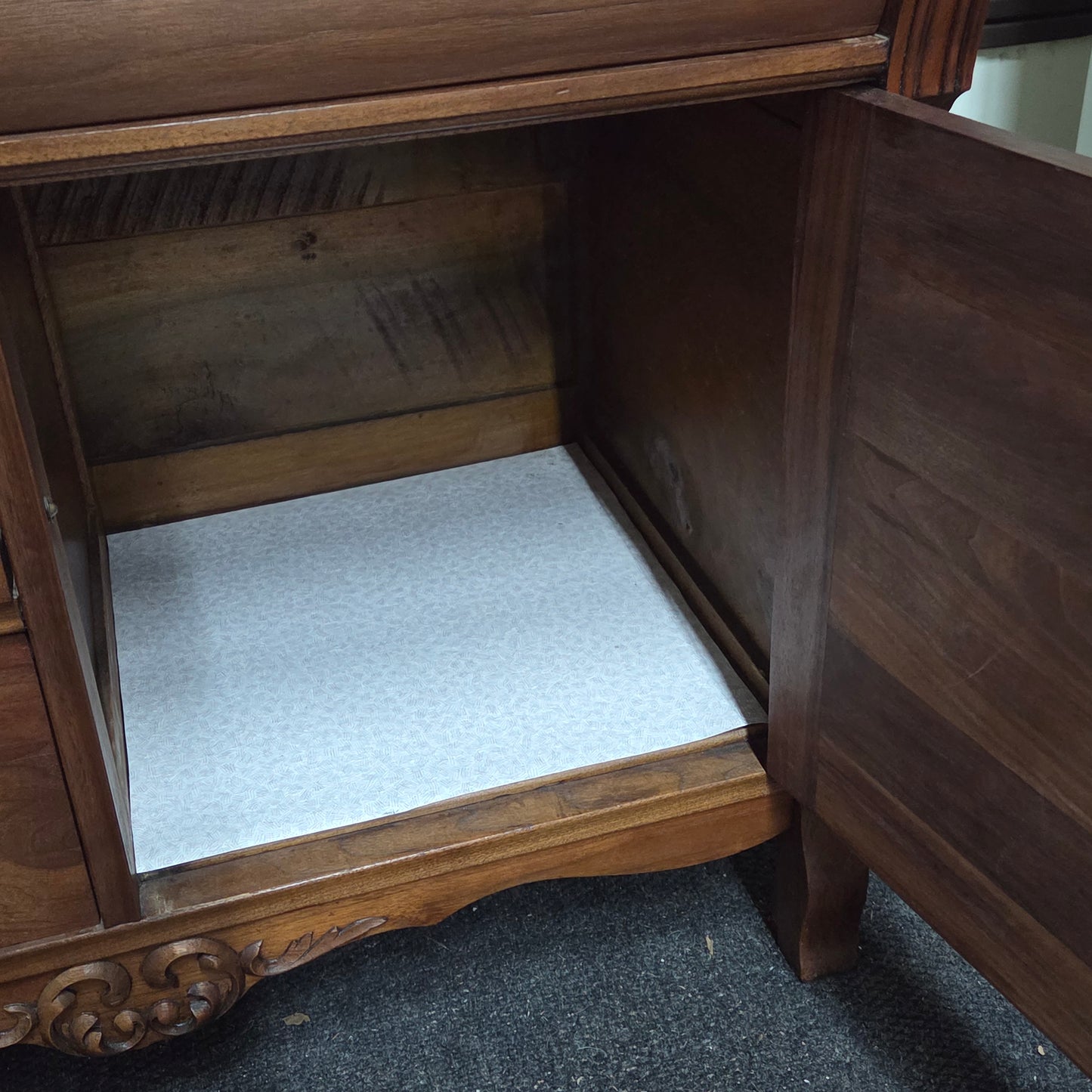 Antique Black Walnut Dresser With Mirror