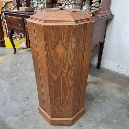 Octagonal Oak Baptismal Font