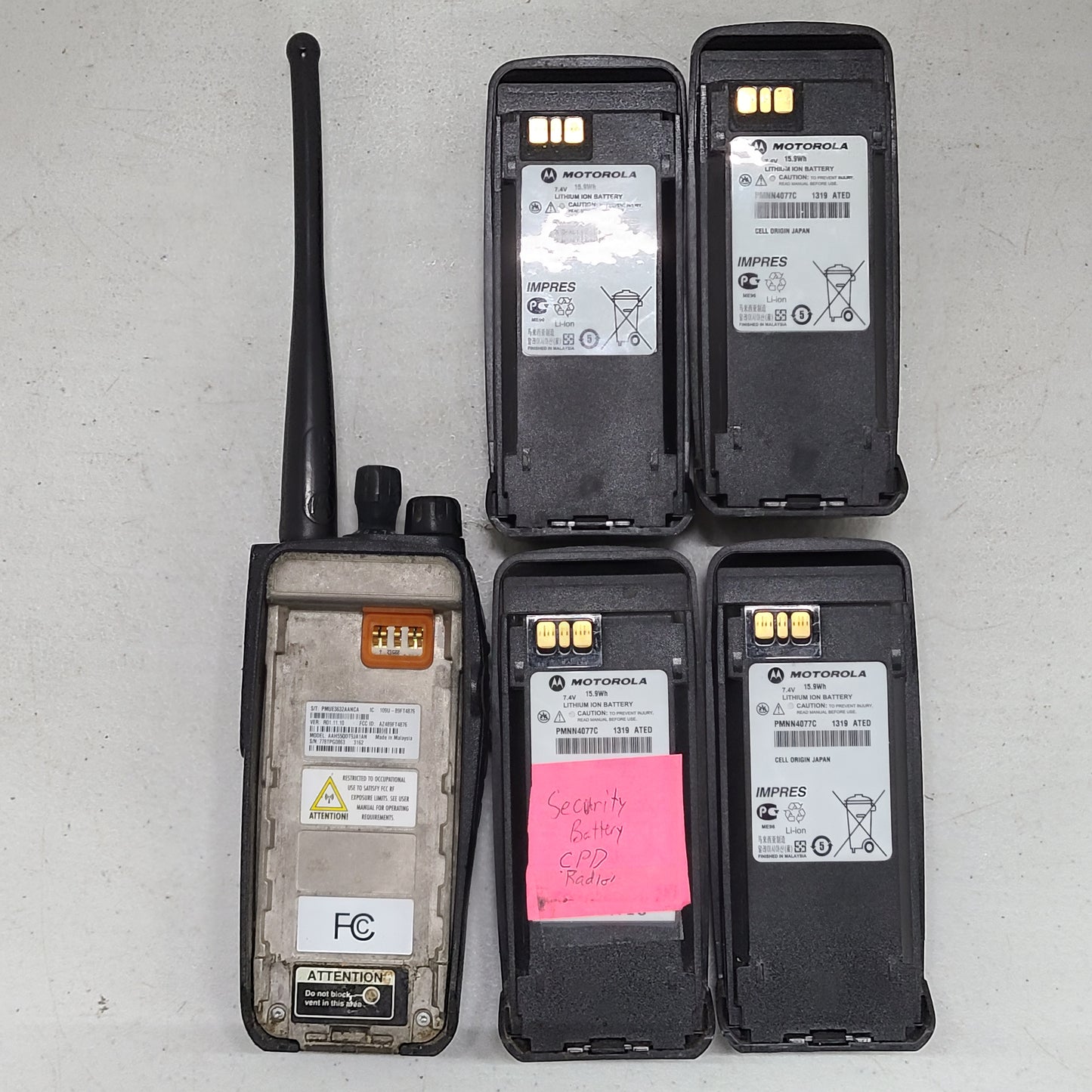 Motorola XPR 6100 Two Way Radio & Battery Parts Lot