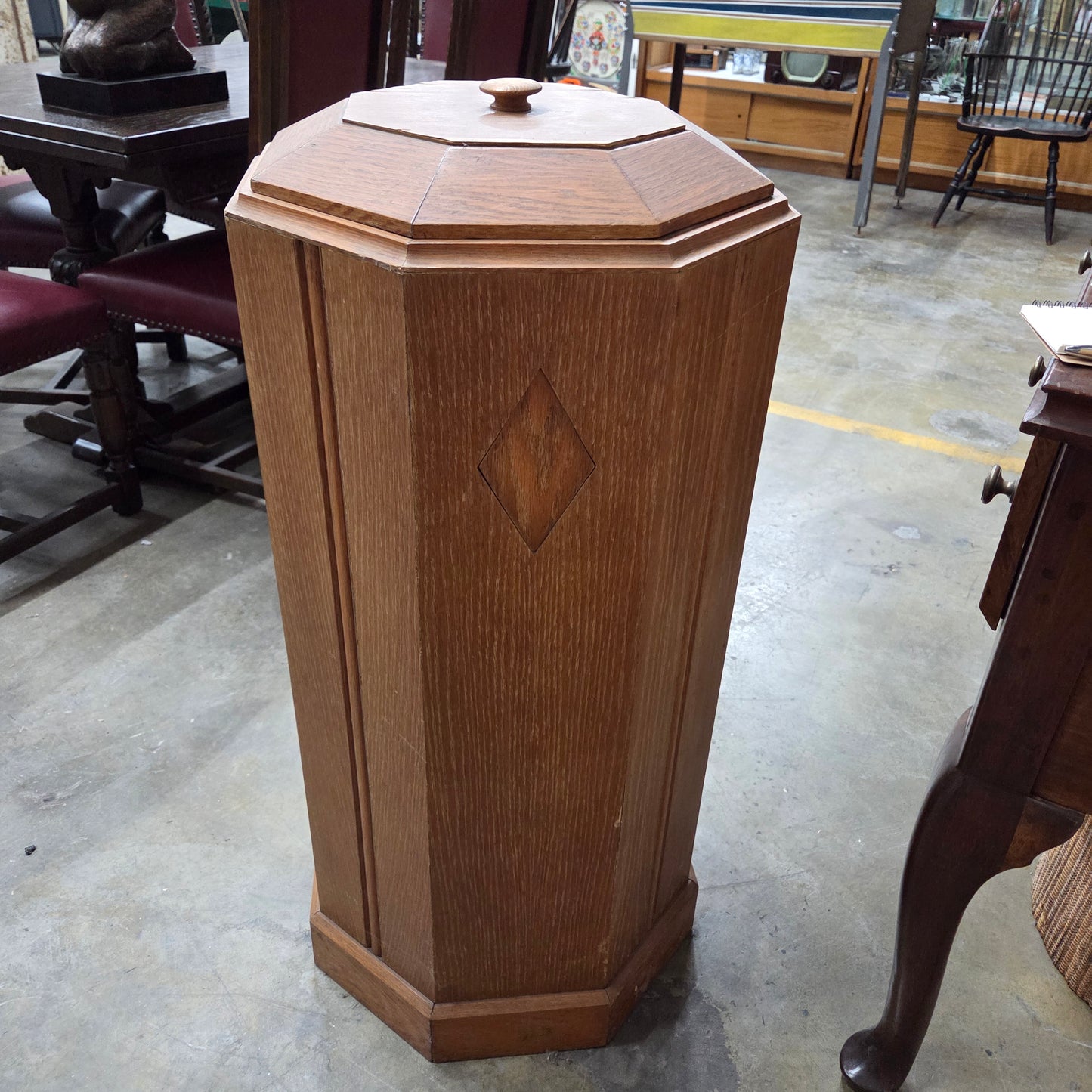 Octagonal Oak Baptismal Font