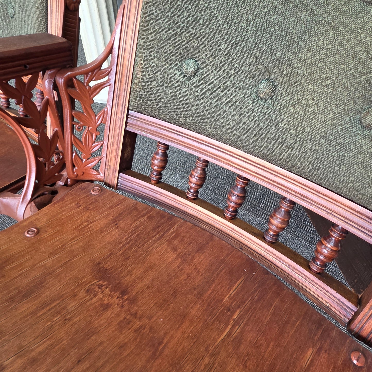 Antique Theater Seats Cast Iron & Wood