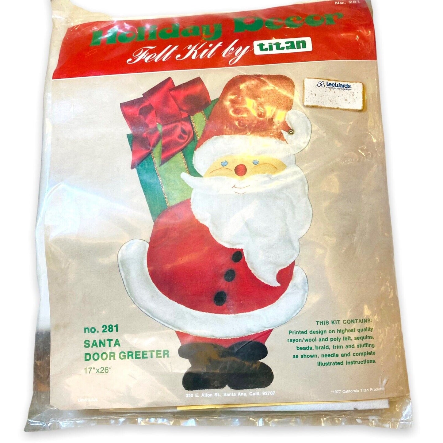 Vintage Christmas Felt Sewing Kits by Titan Santa Lot NOS Unopened