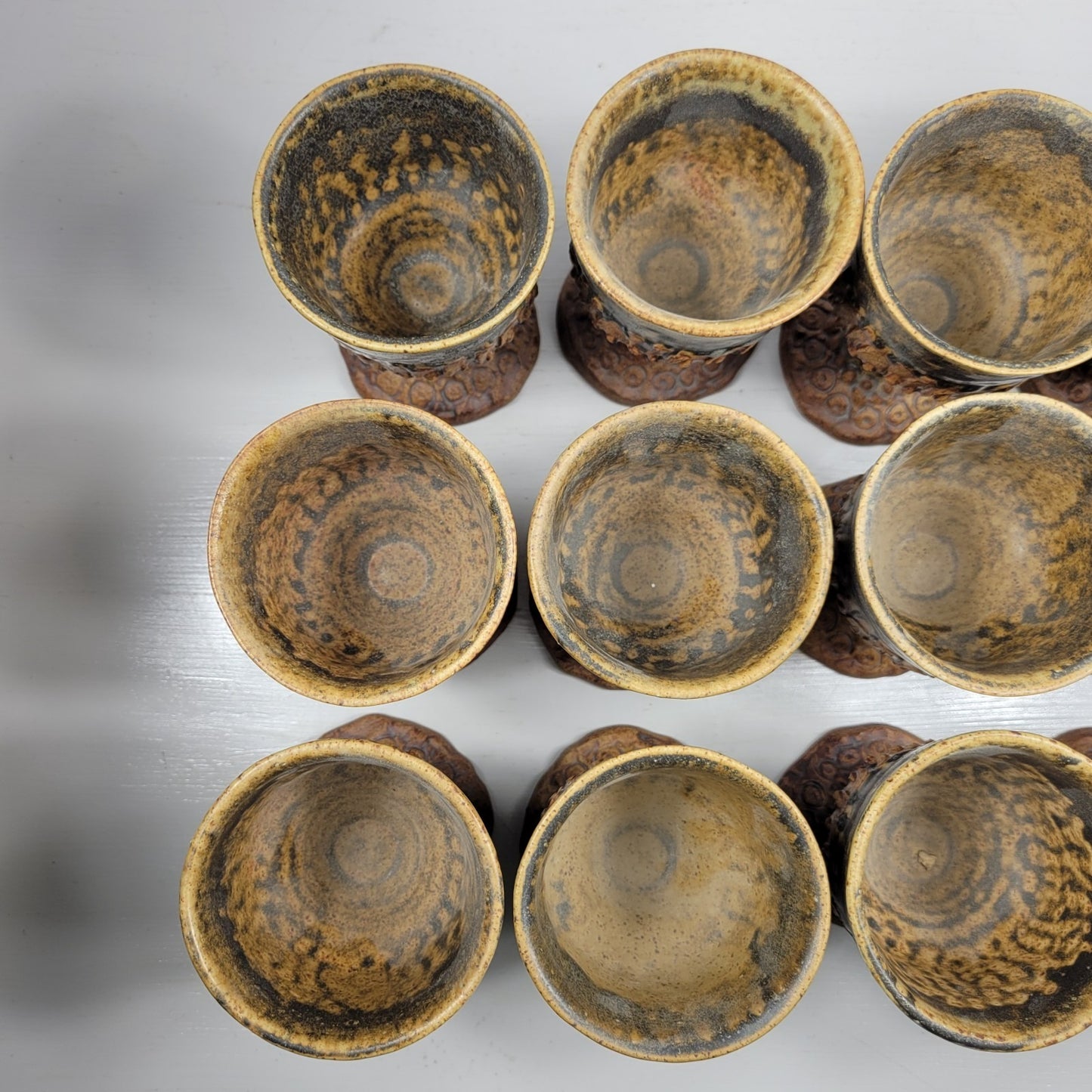 Punch Bowl & Goblets Bernard Rooke Vintage Mid-Century English Brutalist Pottery