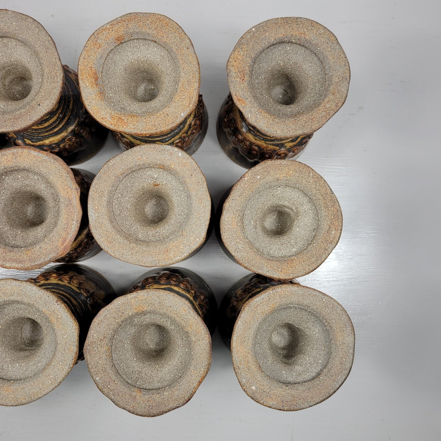 Punch Bowl & Goblets Bernard Rooke Vintage Mid-Century English Brutalist Pottery