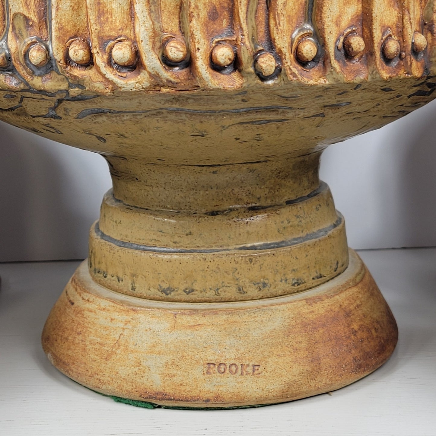 Punch Bowl & Goblets Bernard Rooke Vintage Mid-Century English Brutalist Pottery