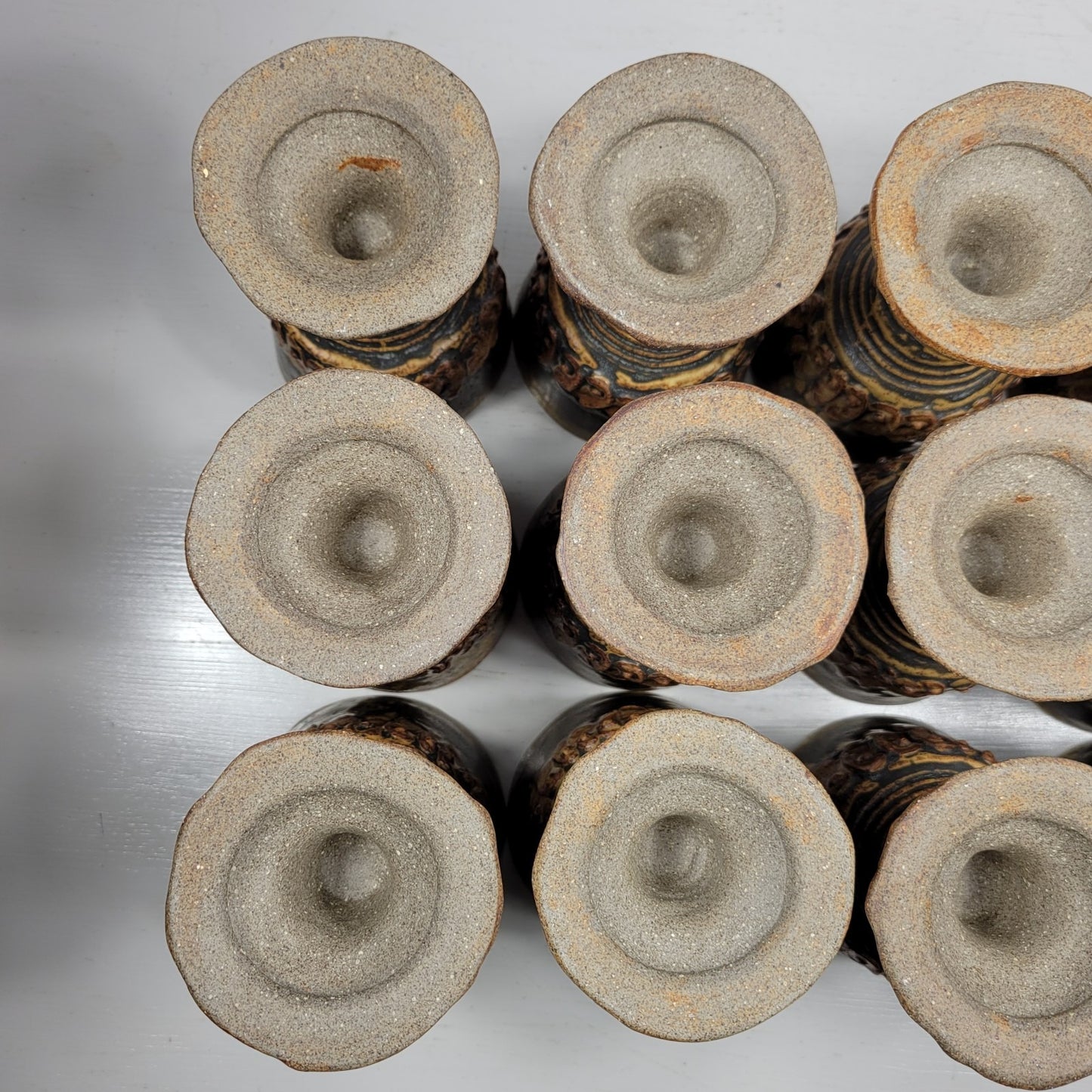 Punch Bowl & Goblets Bernard Rooke Vintage Mid-Century English Brutalist Pottery