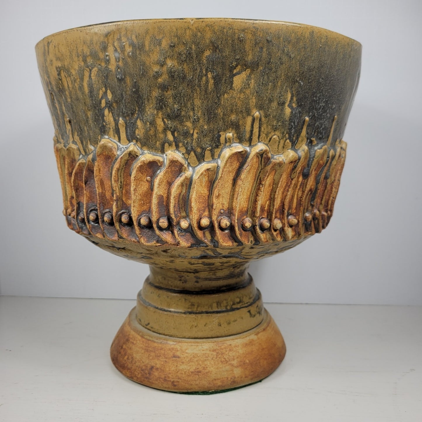 Punch Bowl & Goblets Bernard Rooke Vintage Mid-Century English Brutalist Pottery