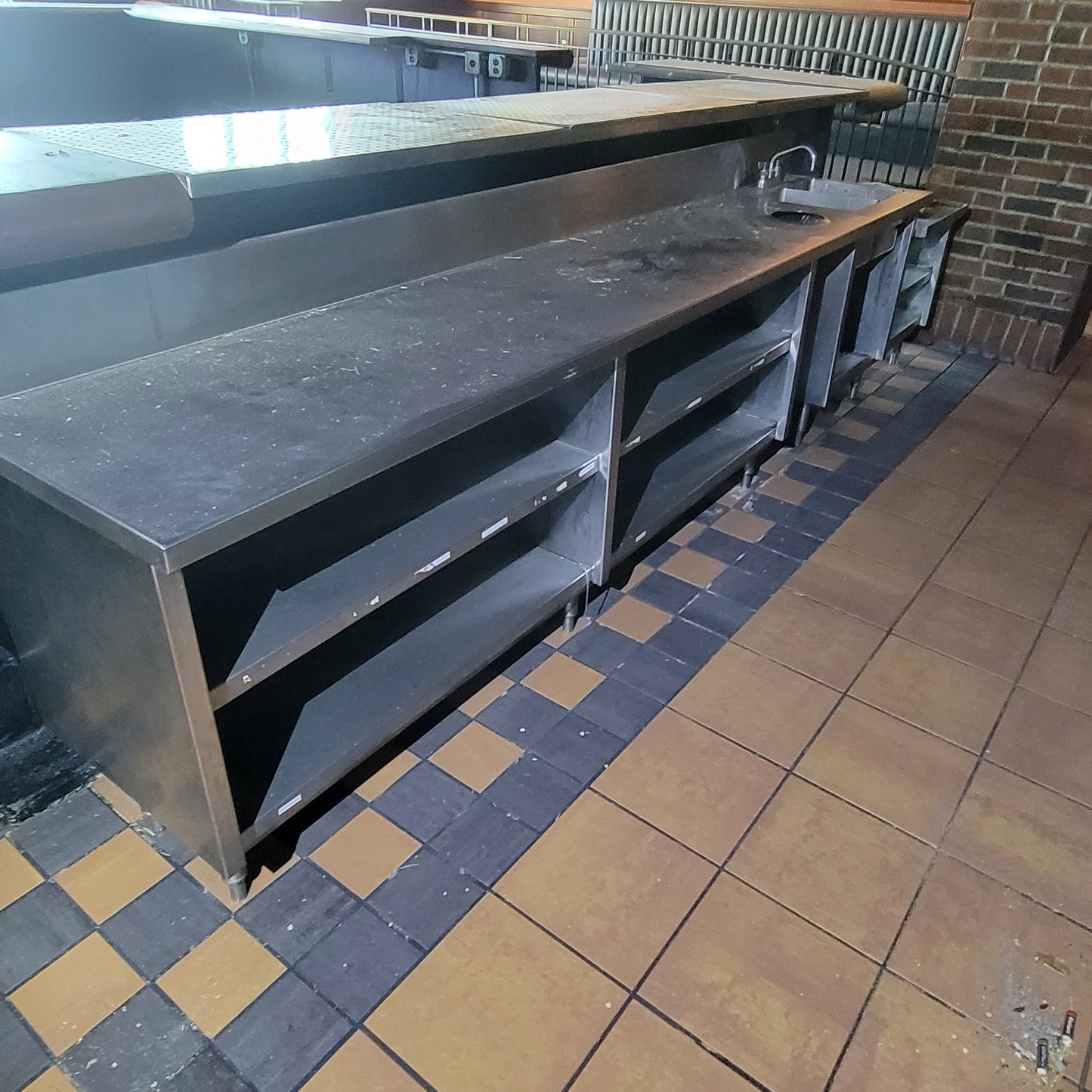 Stainless Steel Prep Counter w/2 Tub Sink