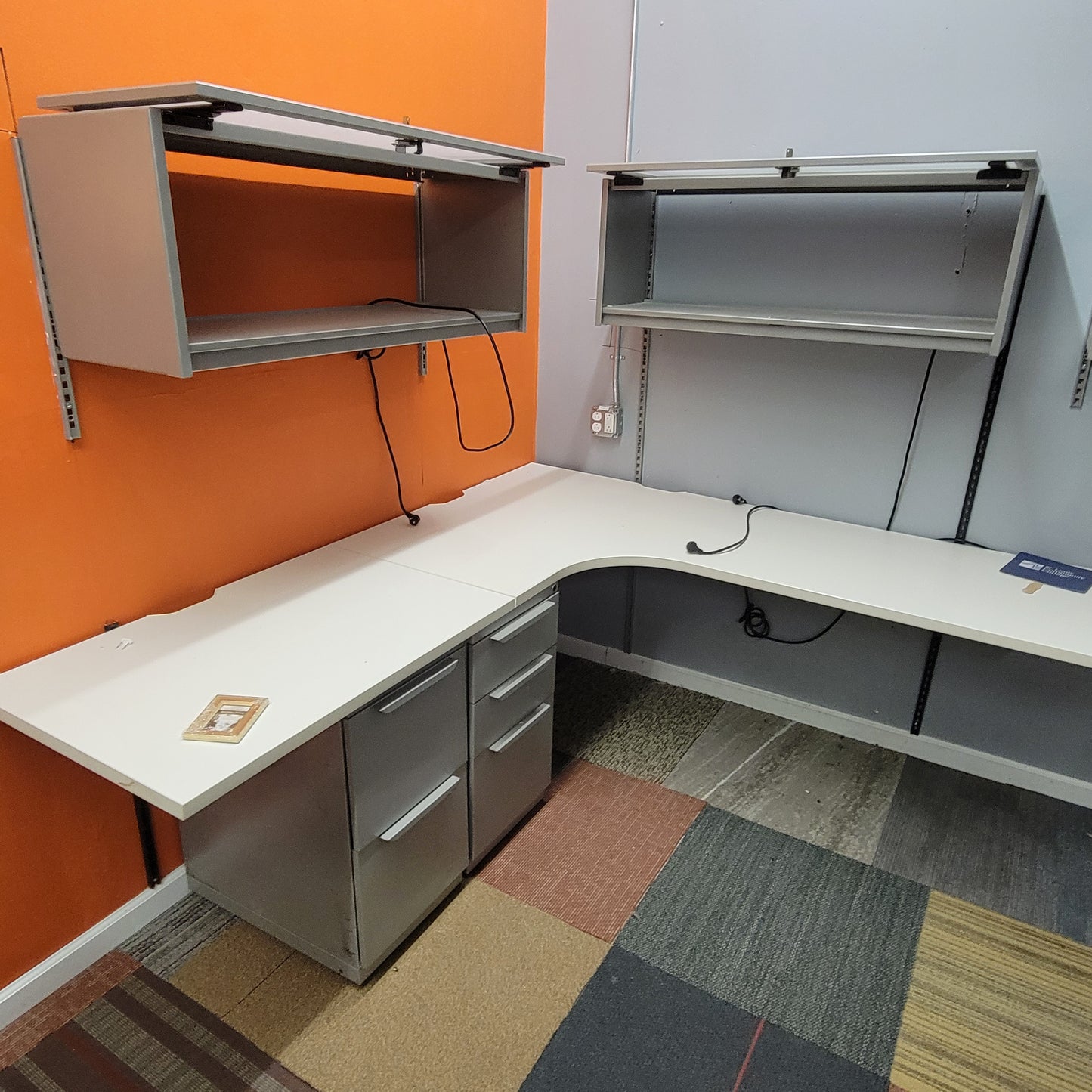 Desks with Overhead Storage