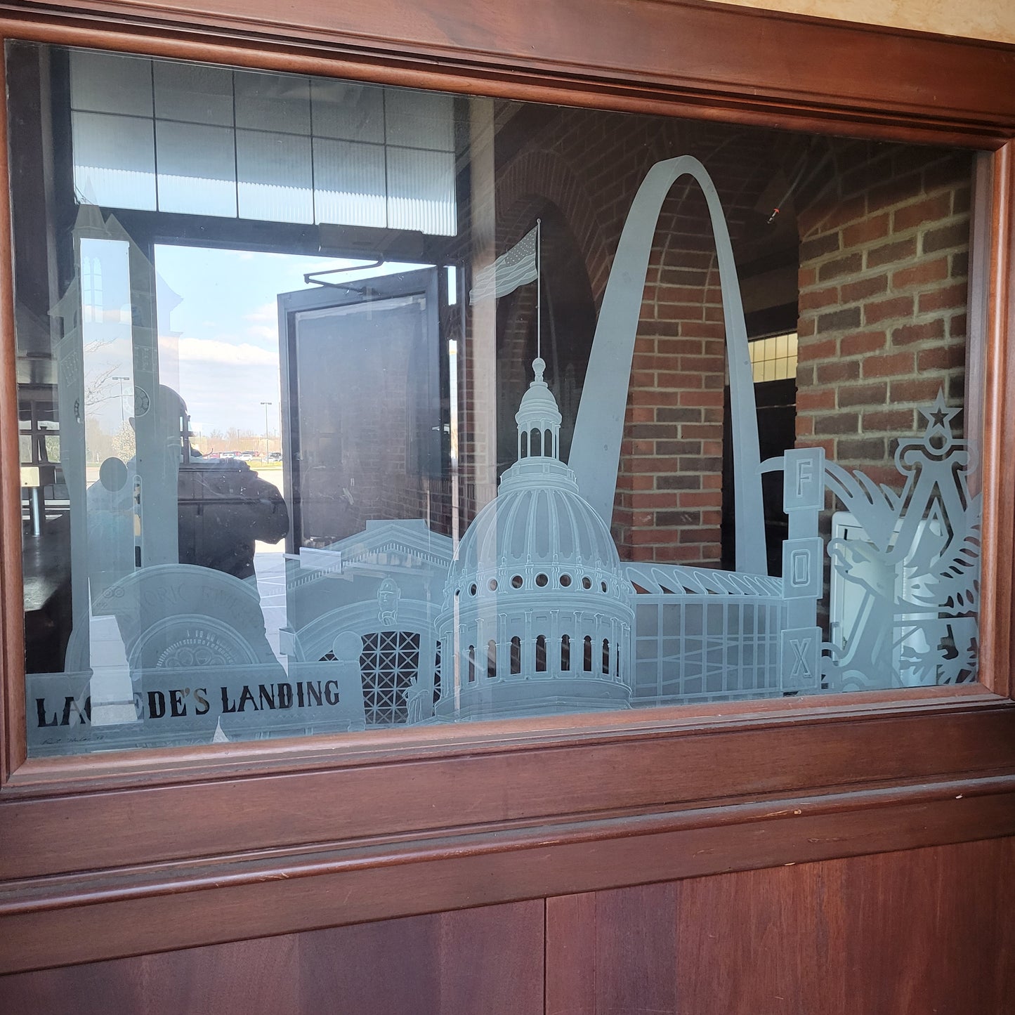 Etched St. Louis Skyline Glass Windows