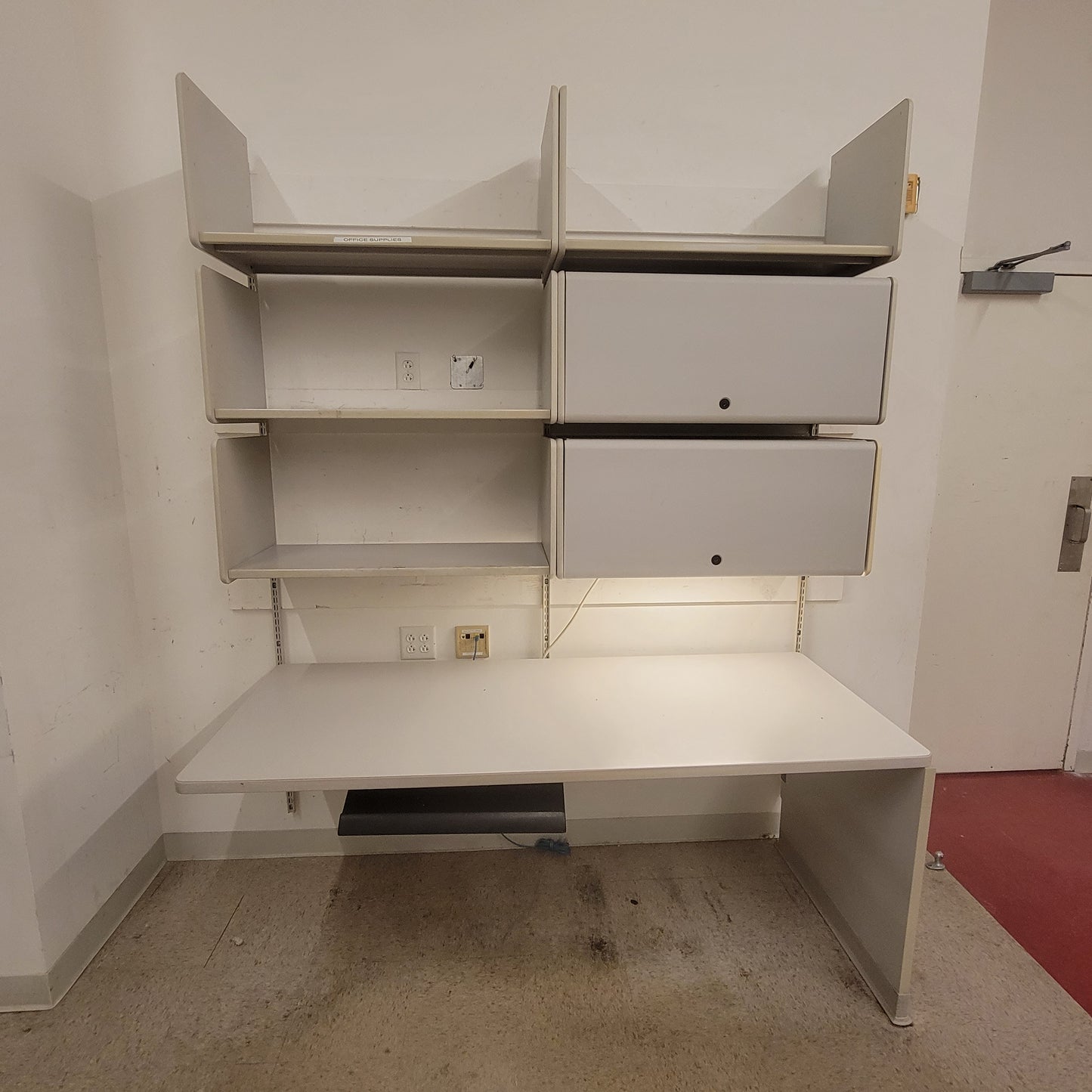 Desk with Overhead Shelves & Storage