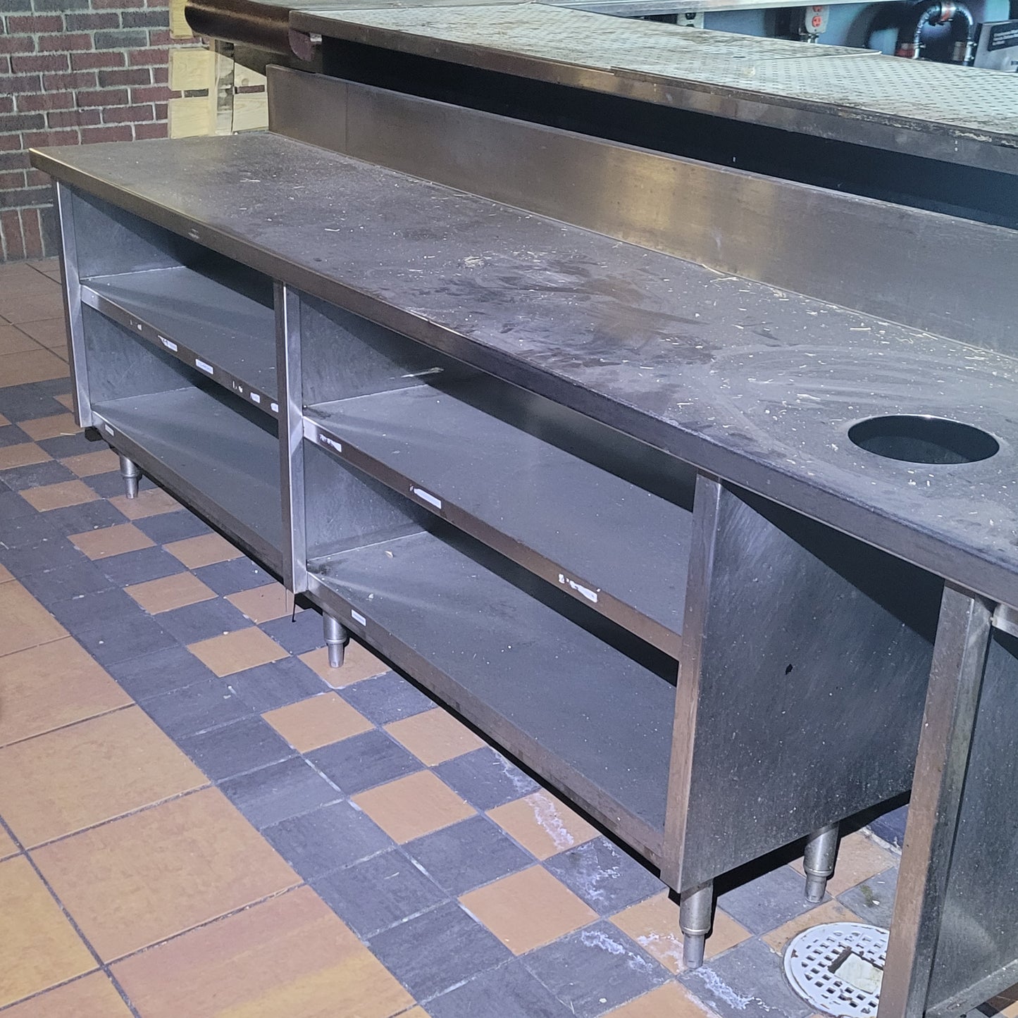 Stainless Steel Prep Counter w/2 Tub Sink